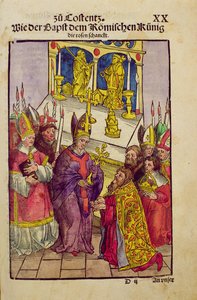 Le Pape Martin V offre à Sigismond le don symbolique de la Rose d